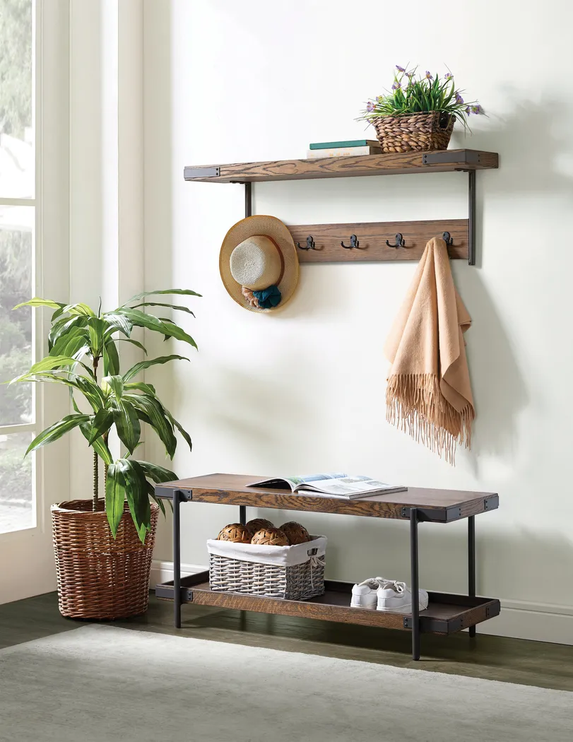 Felbridge Brown Coat Hook & Bench, Set of 2 - Thumbnail - Image 2