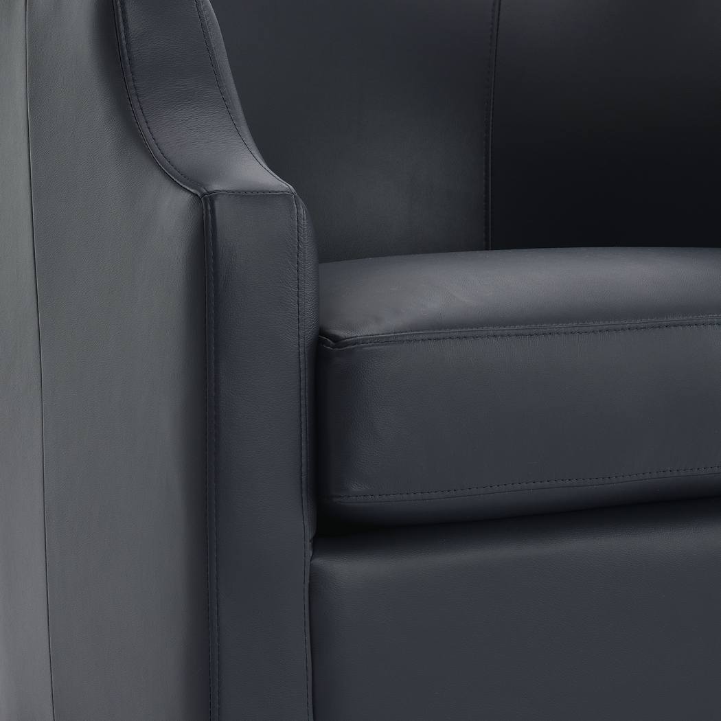 Feleti Dark Blue Swivel Chair - Thumbnail - Image 11