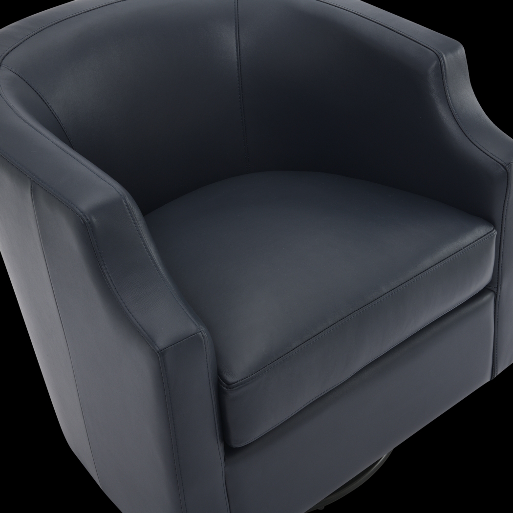 Feleti Dark Blue Swivel Chair - Thumbnail - Image 3