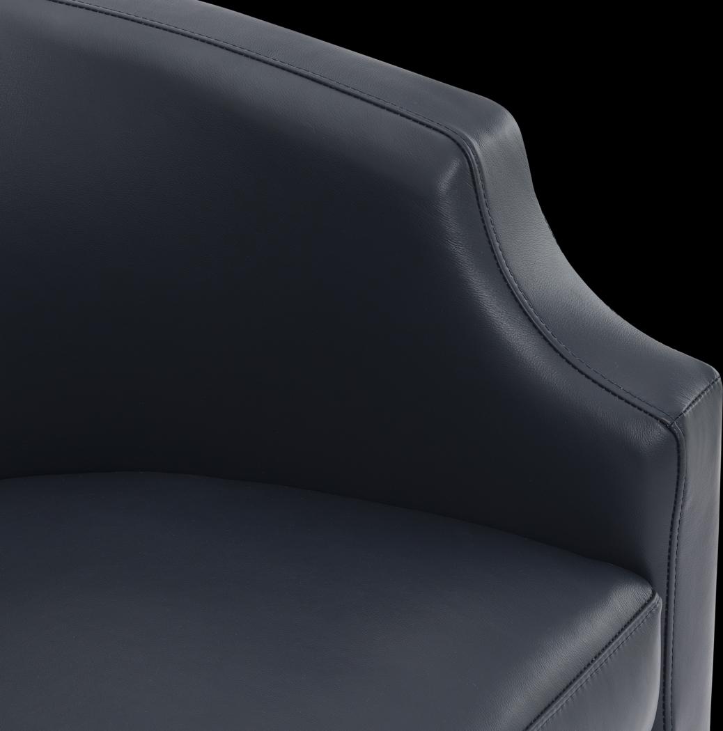 Feleti Dark Blue Swivel Chair - Thumbnail - Image 5