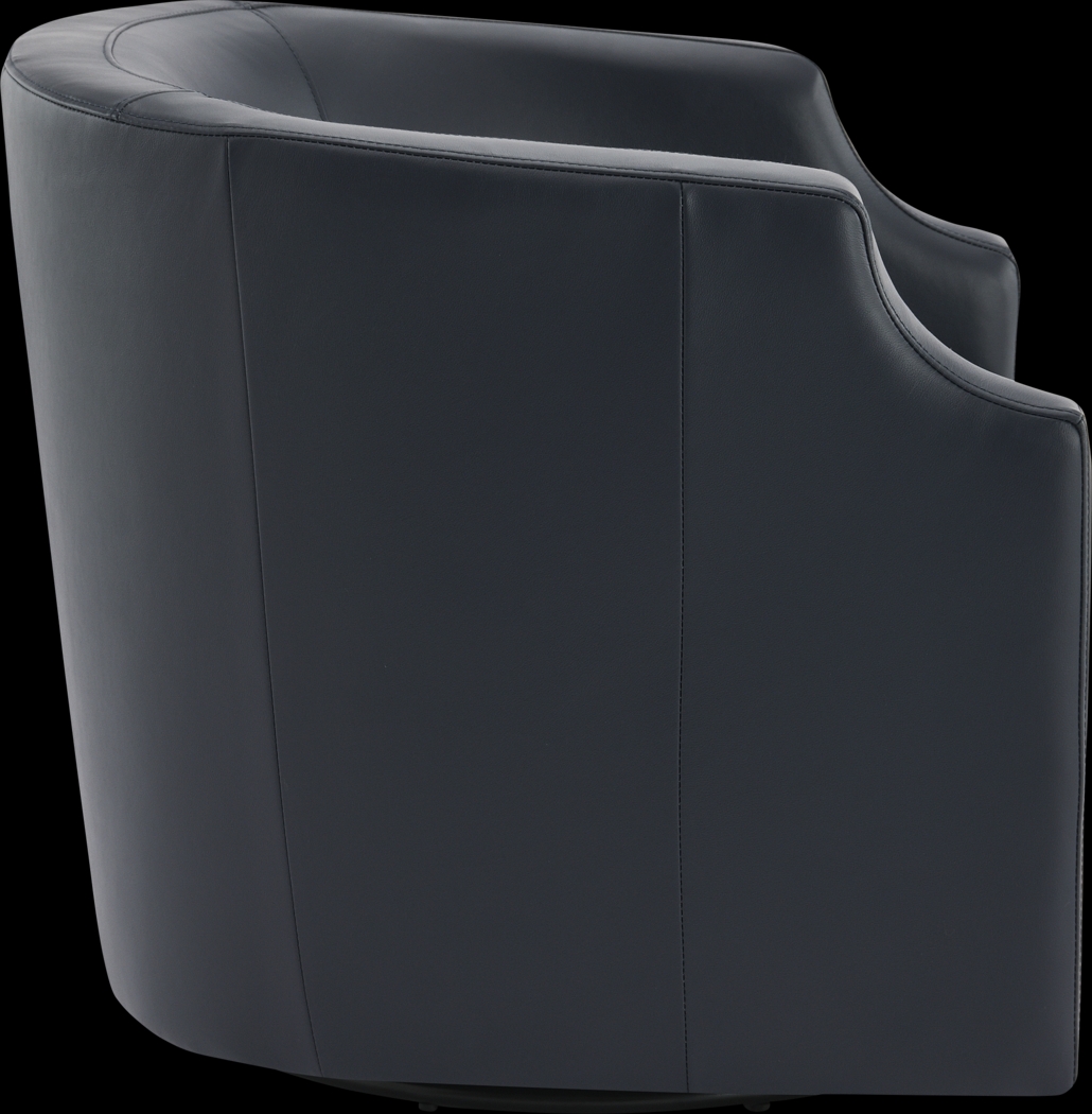 Feleti Dark Blue Swivel Chair - Thumbnail - Image 8