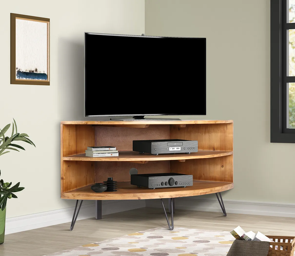 Felinan Brown Corner TV Console - Thumbnail - Image 7