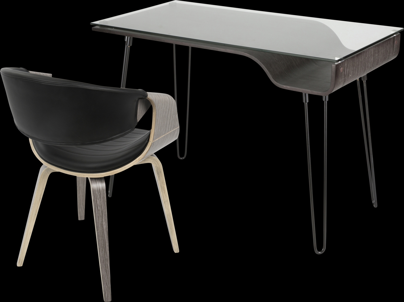 Felton Gray Desk and Chair - Thumbnail - Image 2