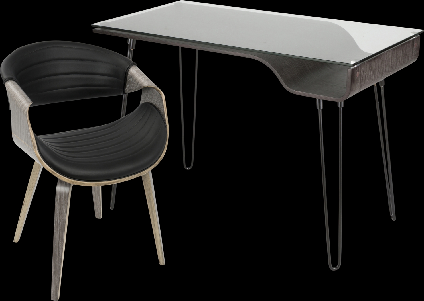 Felton Gray Desk and Chair - Thumbnail - Image 1