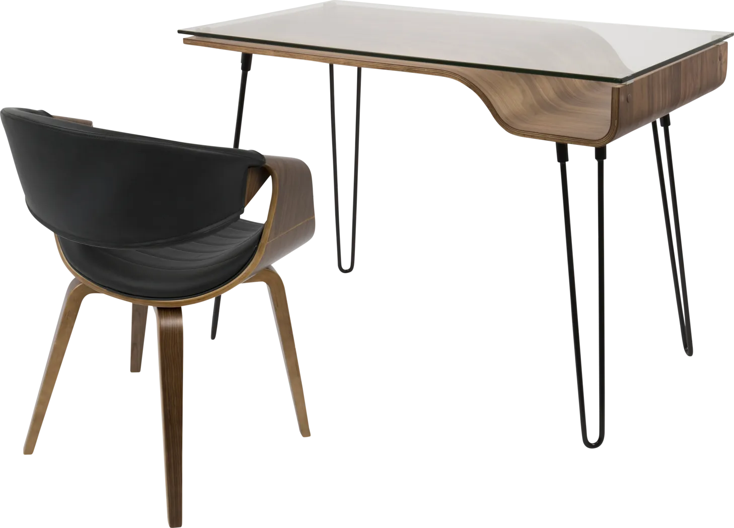 Felton Walnut Desk and Chair - Thumbnail - Image 2