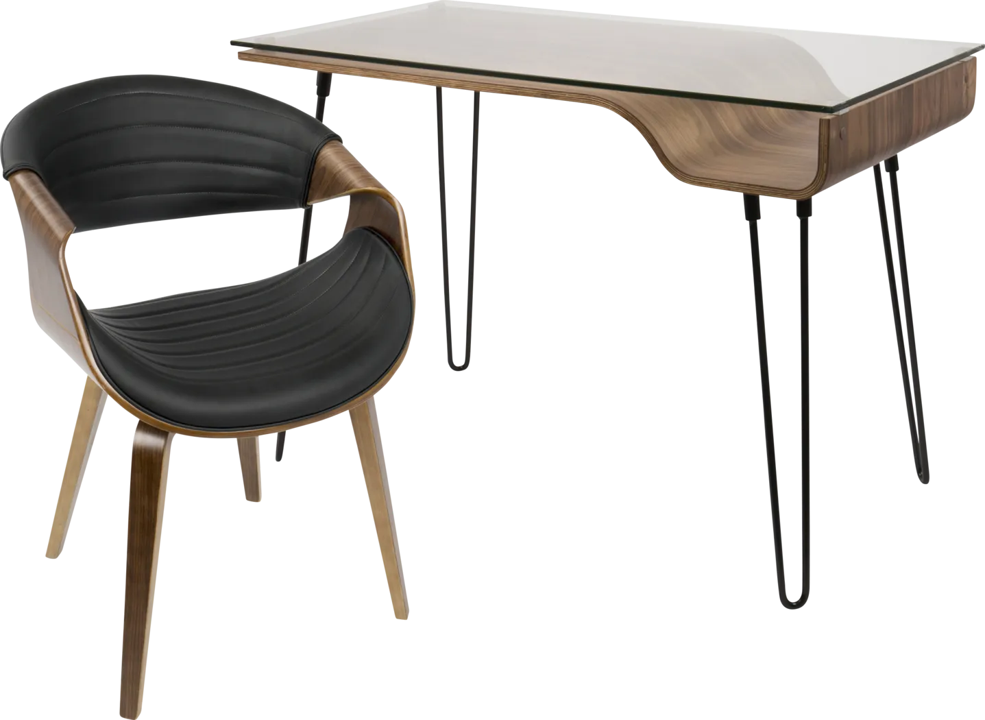 Felton Walnut Desk and Chair - Thumbnail - Image 1