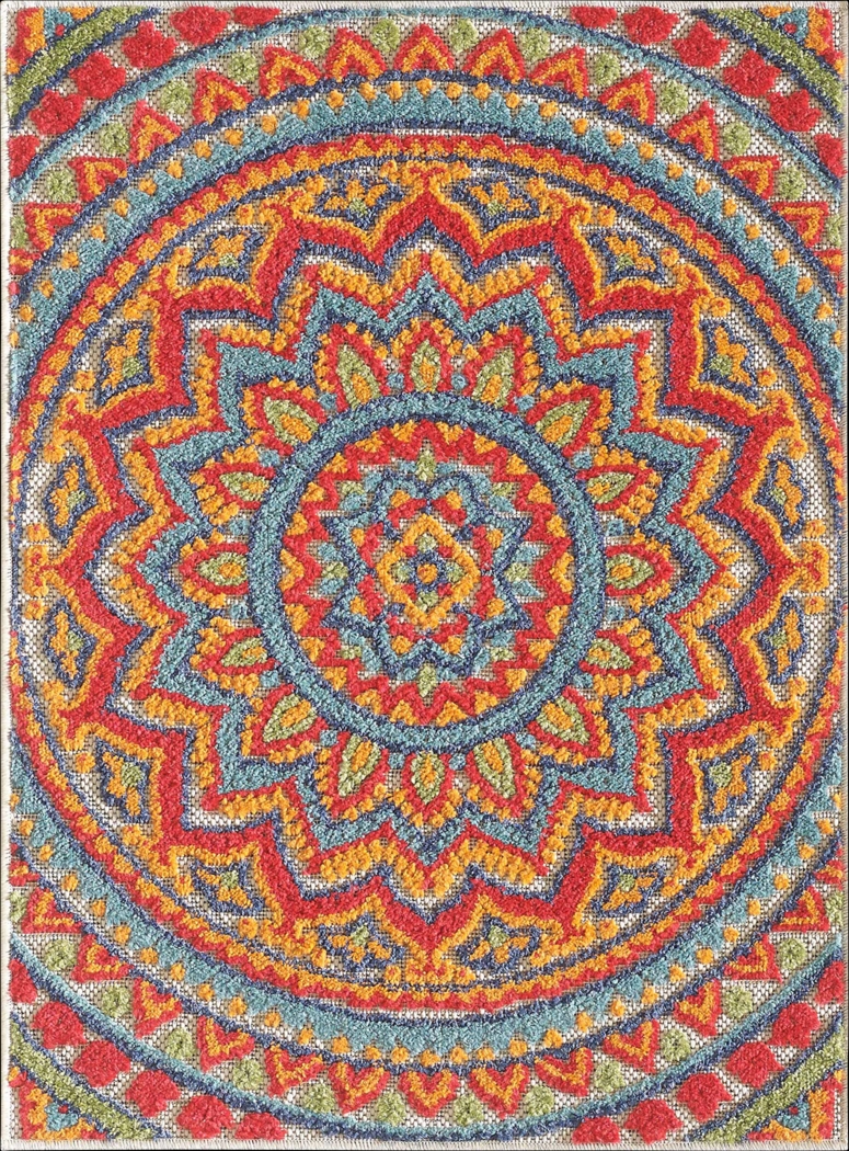 Femi Multi 7'10 x 9'10 Indoor/Outdoor Rug - Thumbnail - Image 3