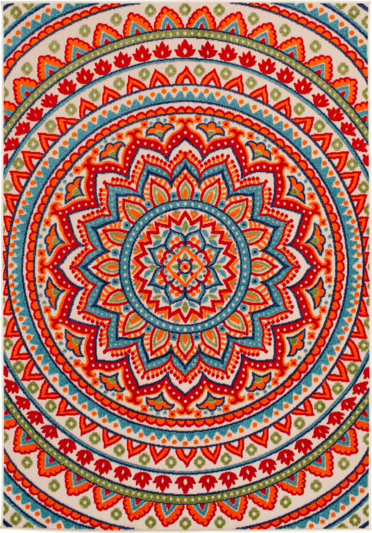 Femi Multi 7'10 x 9'10 Indoor/Outdoor Rug - Thumbnail - Image 5