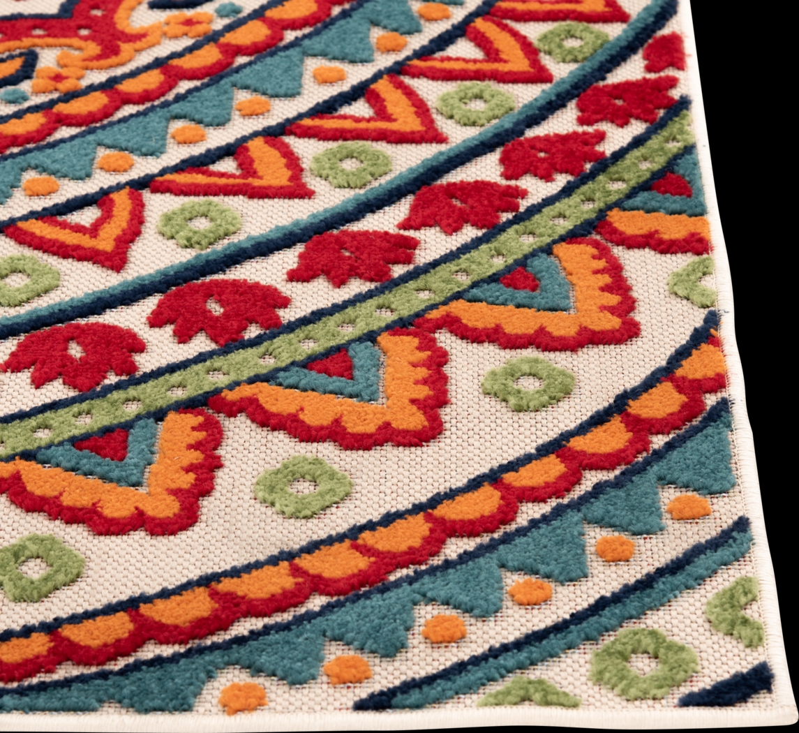 Femi Multi 7'10 x 9'10 Indoor/Outdoor Rug - Thumbnail - Image 6