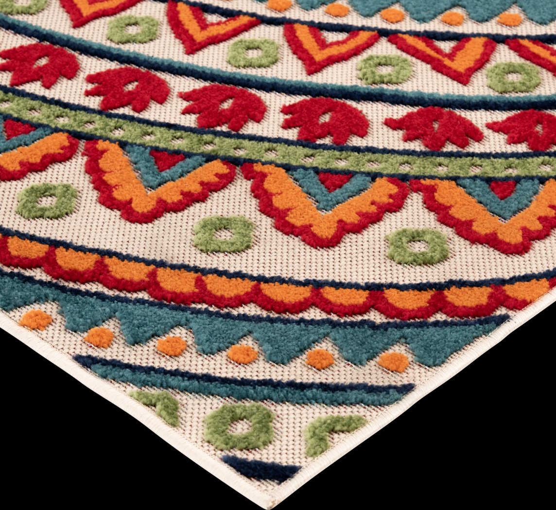 Femi Multi 7'10 x 9'10 Indoor/Outdoor Rug - Thumbnail - Image 7