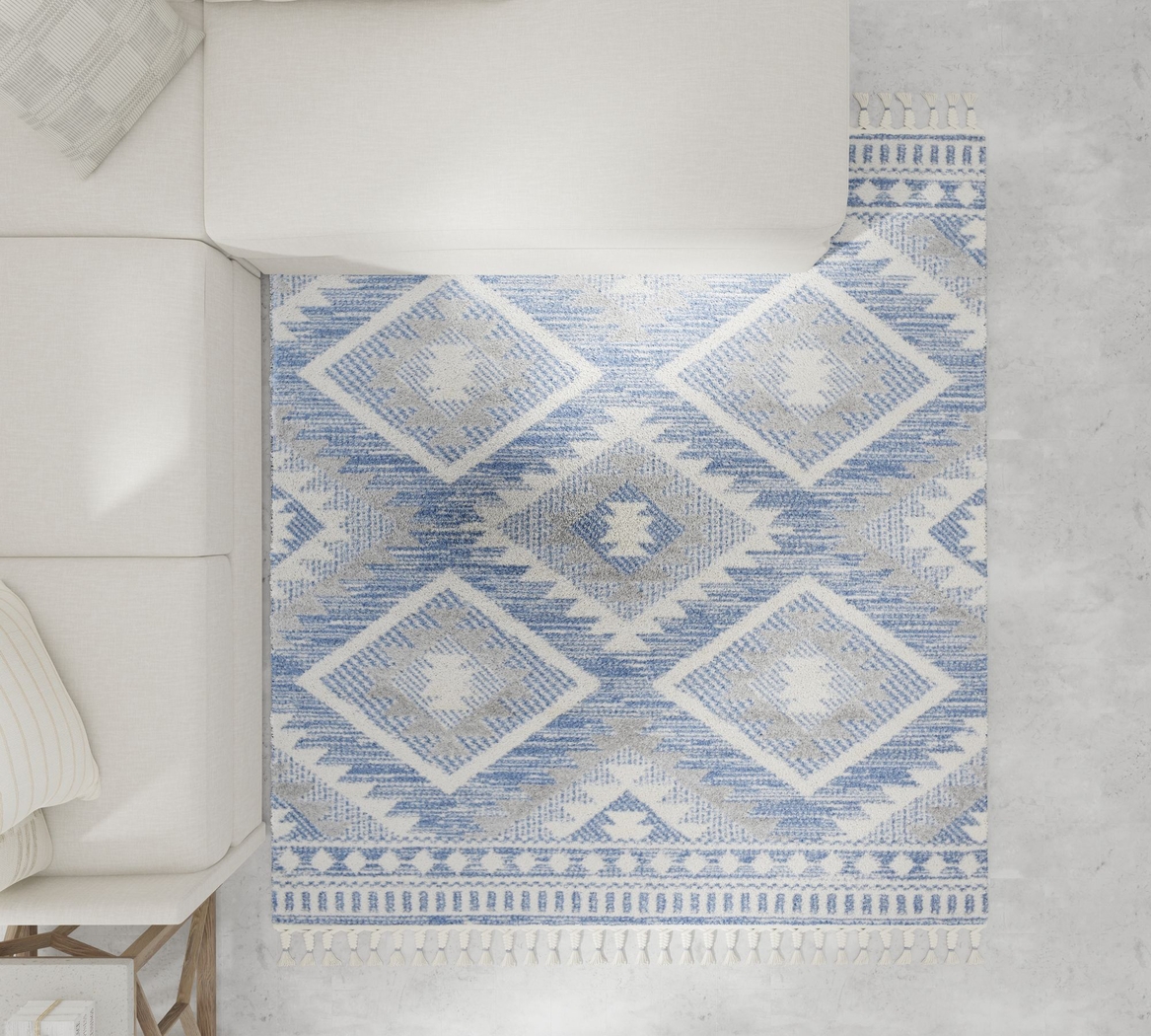 Fenbei Blue 5' x 7' Rug - Thumbnail - Image 6