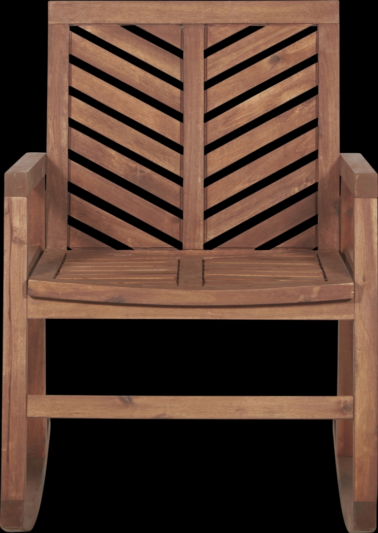 Fencerow Brown Outdoor Rocking Chair - Thumbnail - Image 2