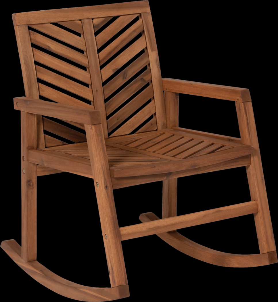 Fencerow Brown Outdoor Rocking Chair - Thumbnail - Image 1