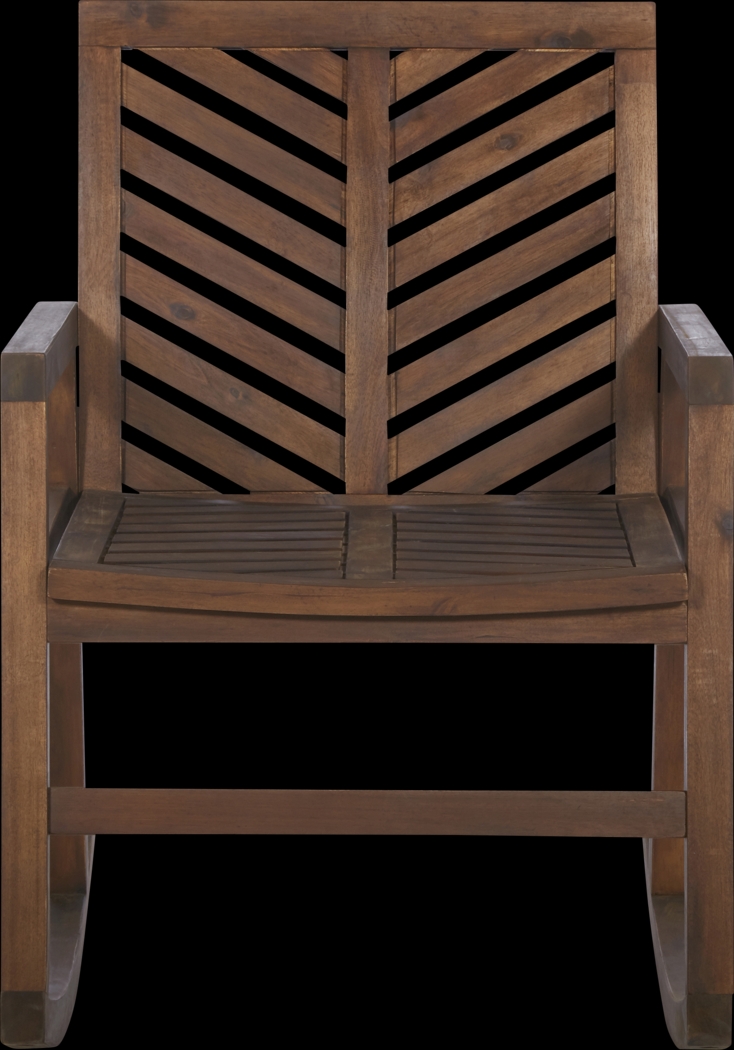 Fencerow Dark Brown Outdoor Rocking Chair - Thumbnail - Image 2