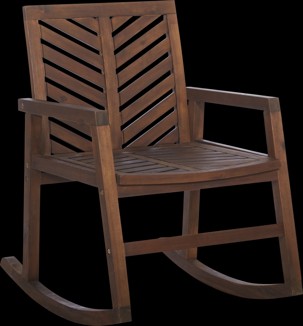 Fencerow Dark Brown Outdoor Rocking Chair - Thumbnail - Image 1