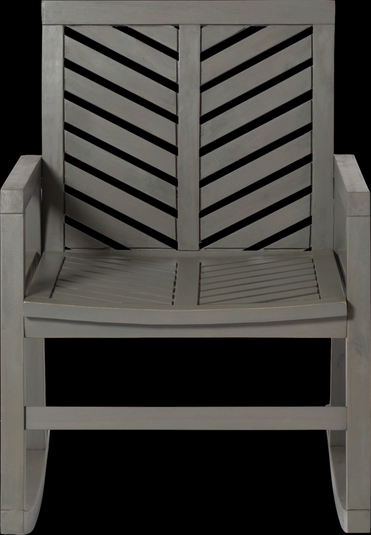 Fencerow Gray Outdoor Rocking Chair - Thumbnail - Image 2