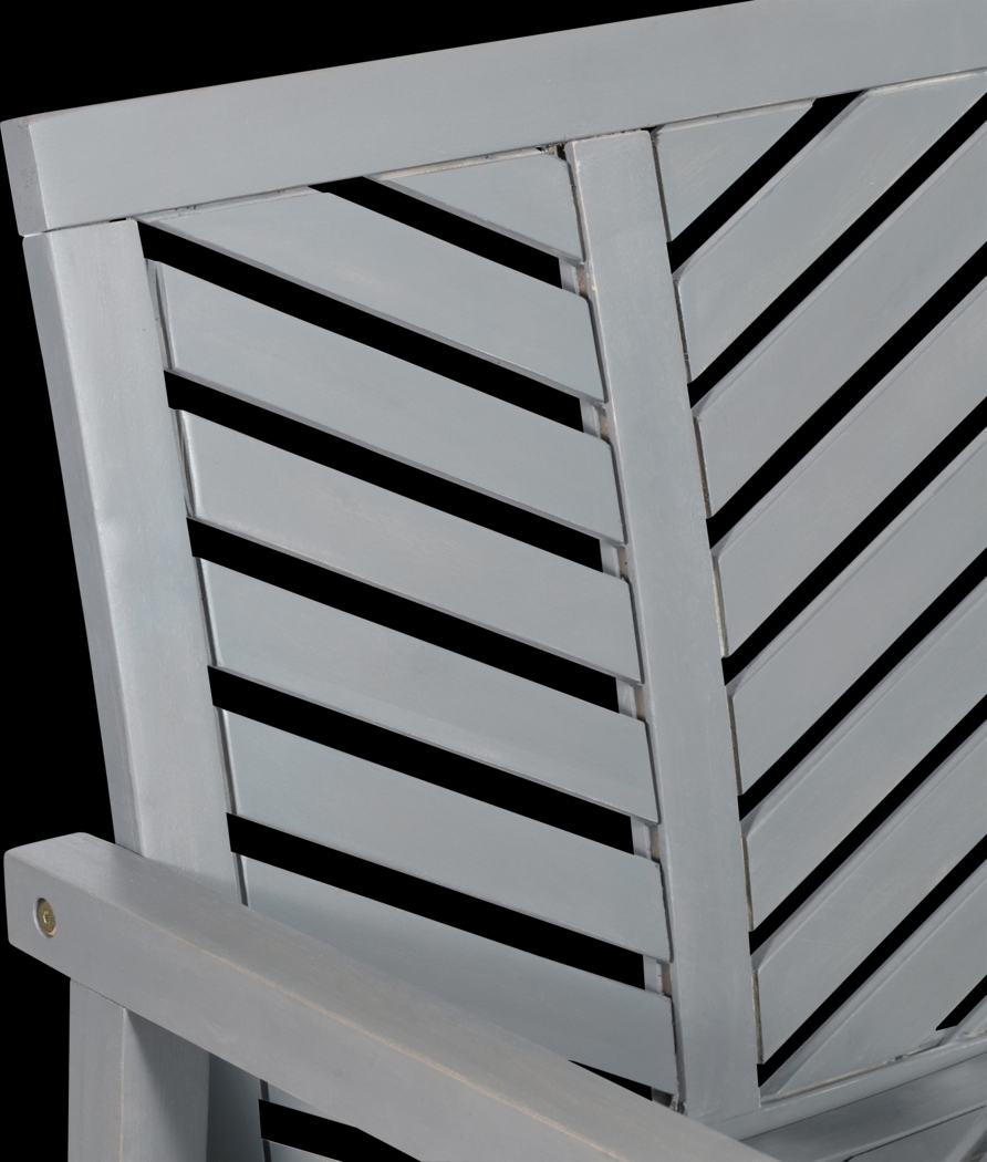 Fencerow Gray Outdoor Rocking Chair - Thumbnail - Image 4