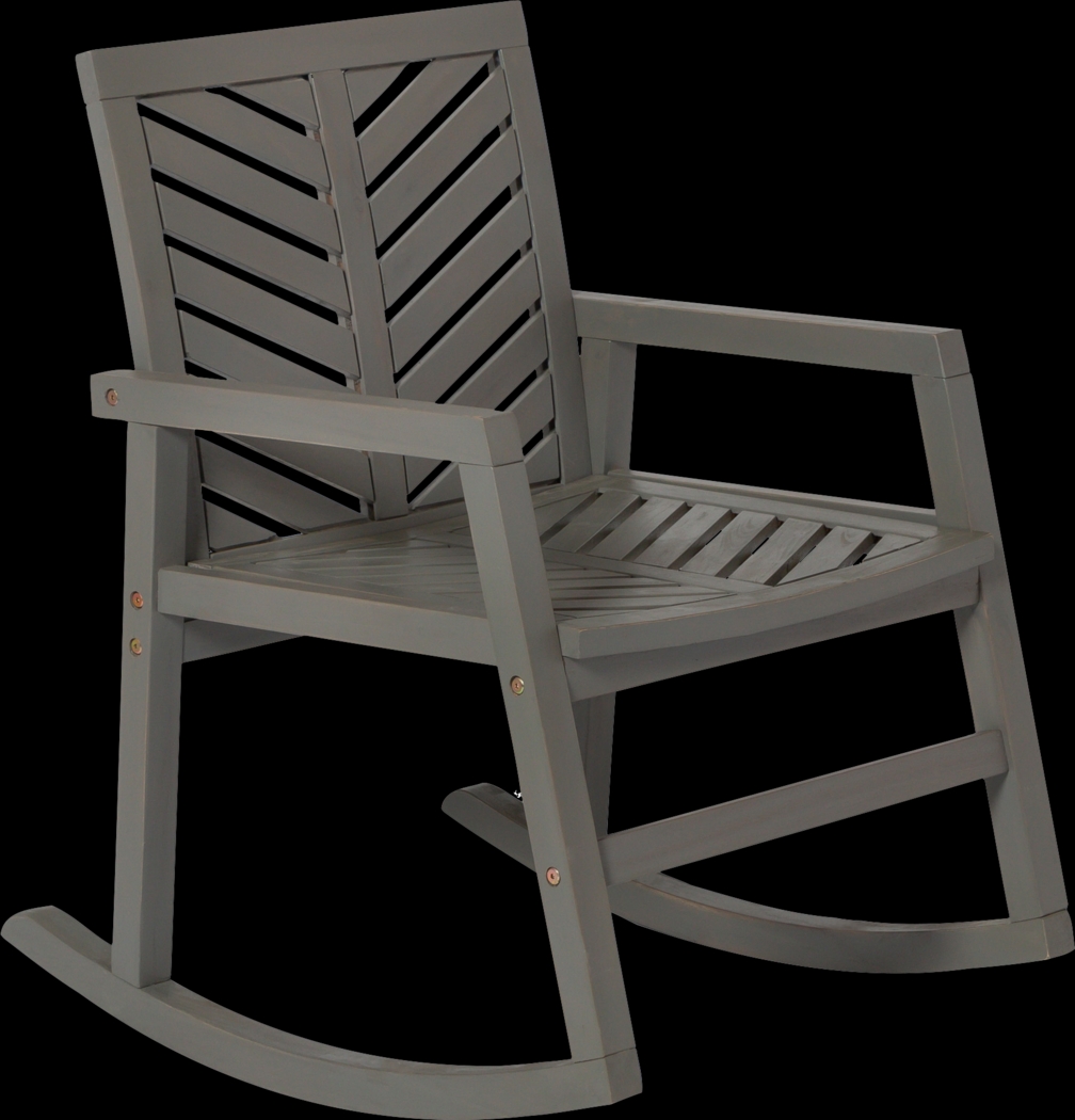 Fencerow Gray Outdoor Rocking Chair - Thumbnail - Image 1