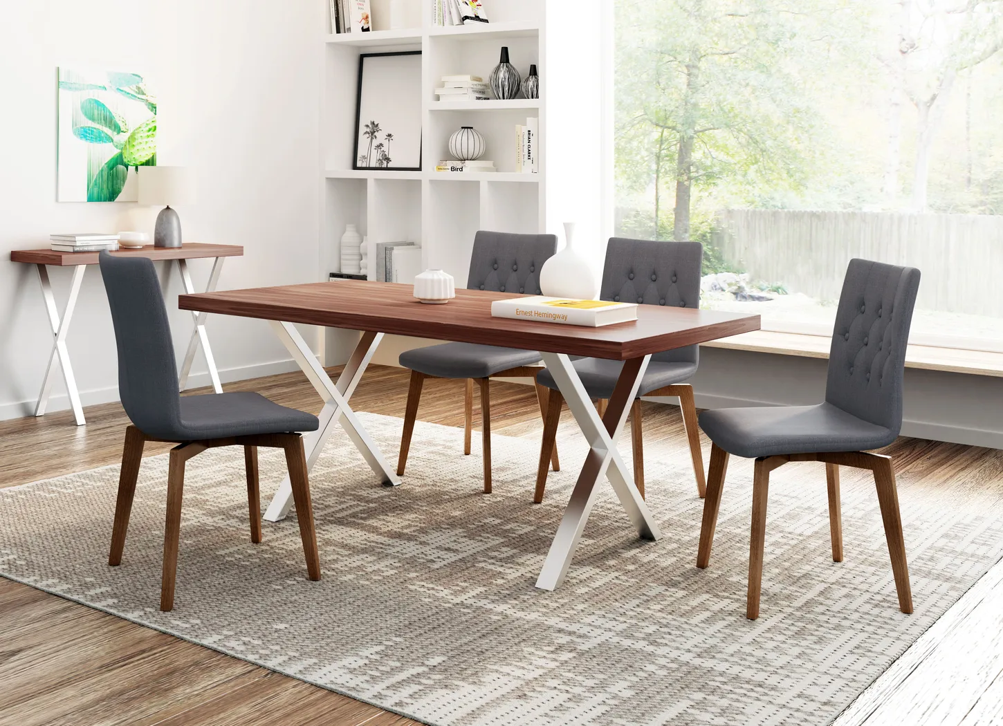 Fenker Gray Side Chair, Set of 2 - Thumbnail - Image 2