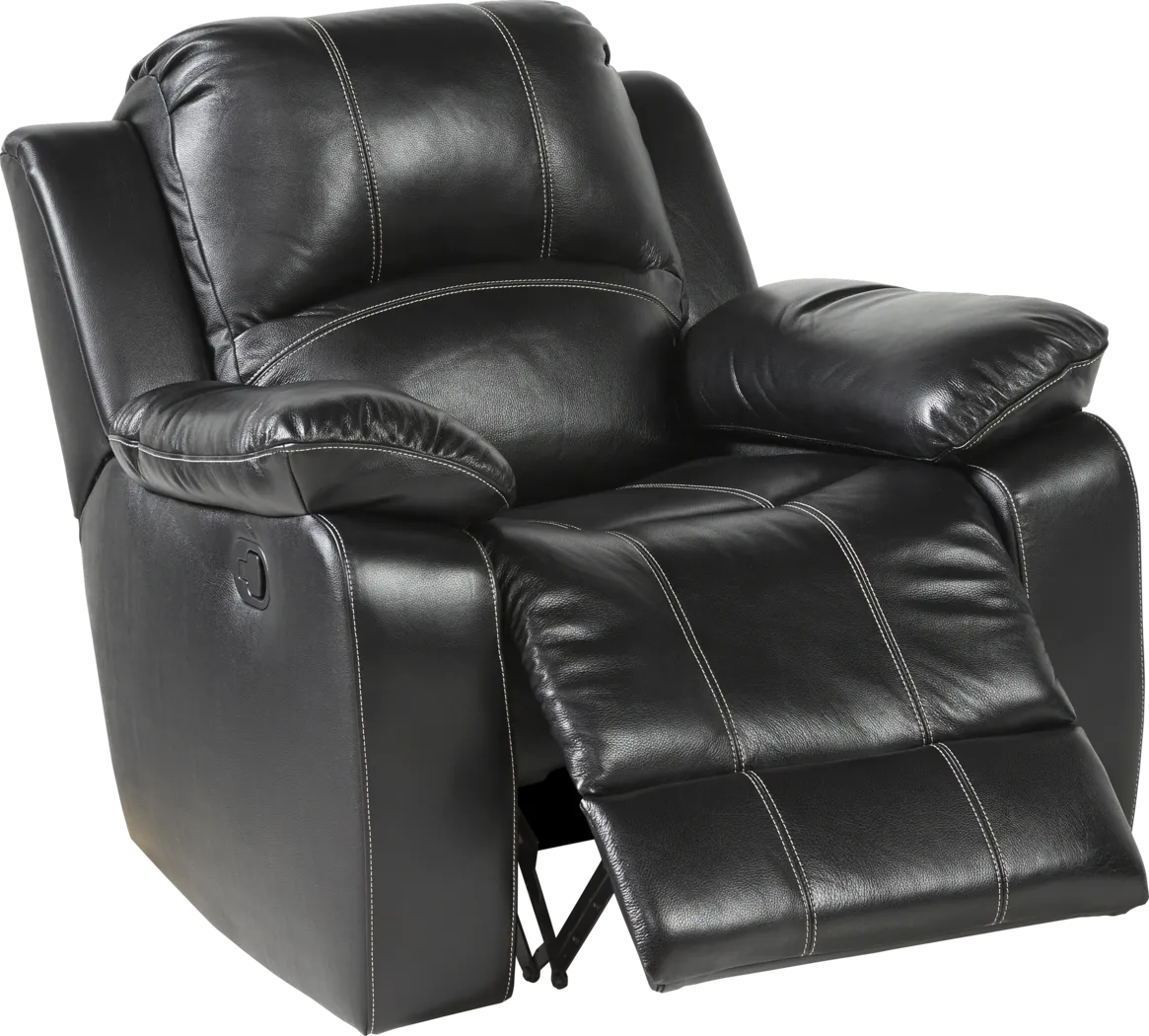 Fenway Heights Black Leather Glider Recliner - Thumbnail - Image 2