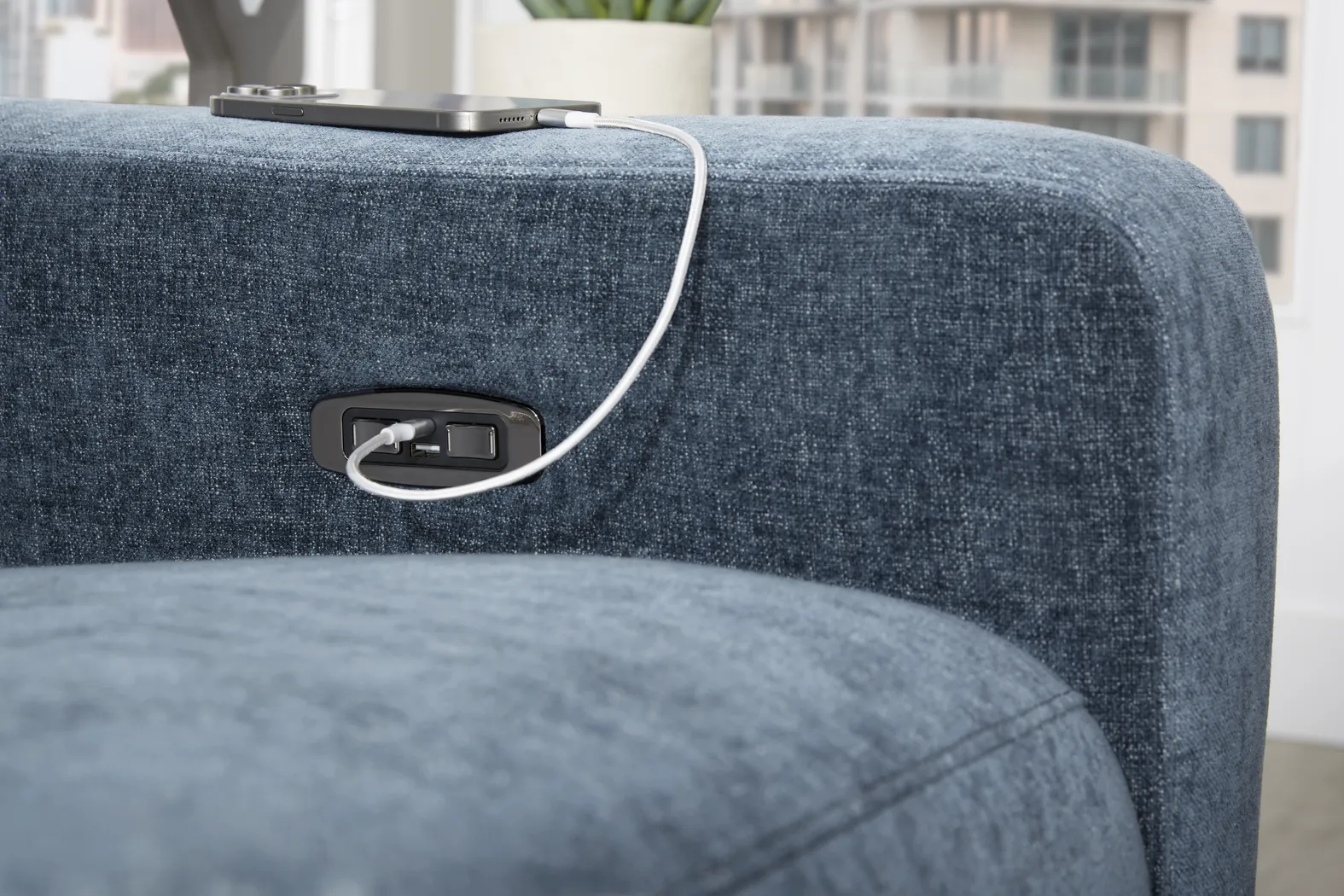 Ferguson Denim 2 Pc Living Room with Dual Power Reclining Sofa - Thumbnail - Image 7
