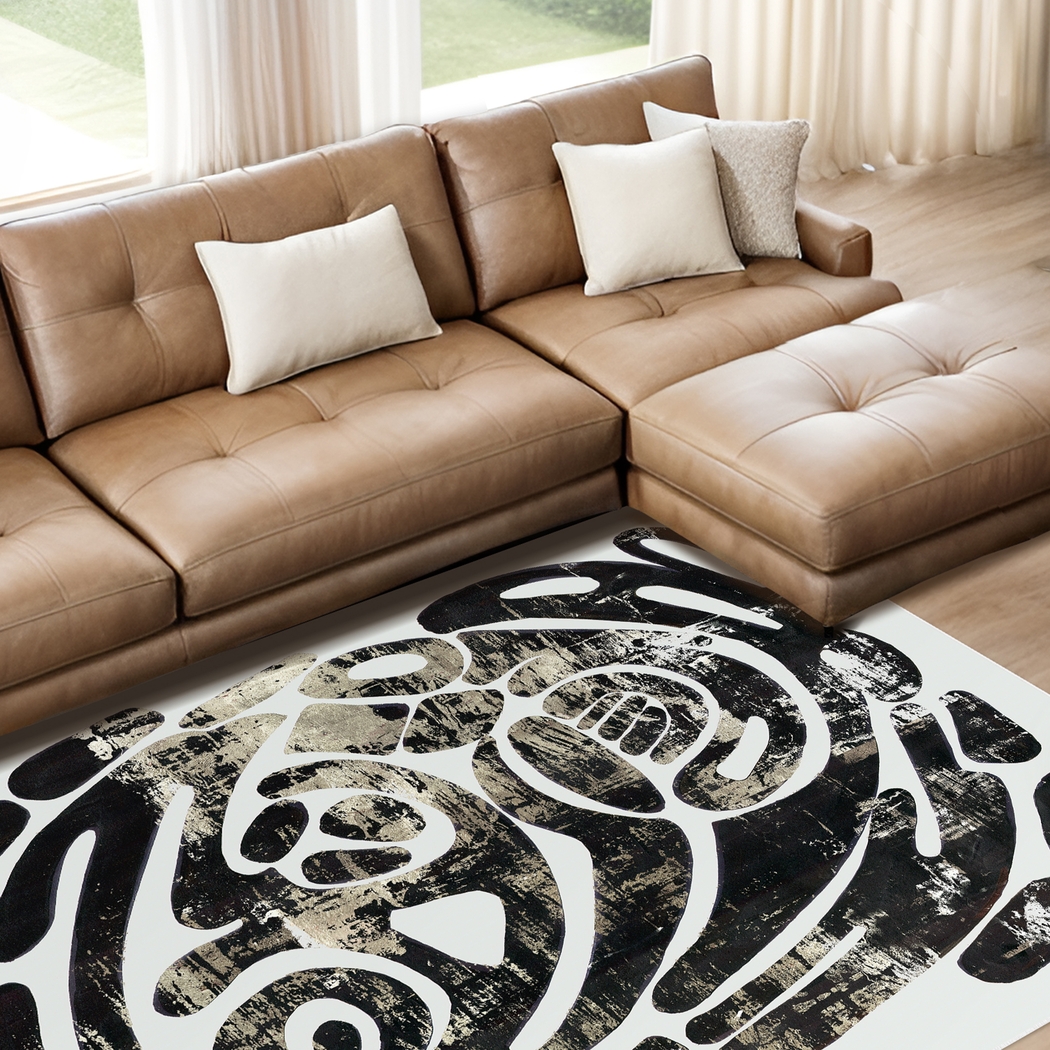 Ferndane Black 5' x 7'7 Rug - Thumbnail - Image 3