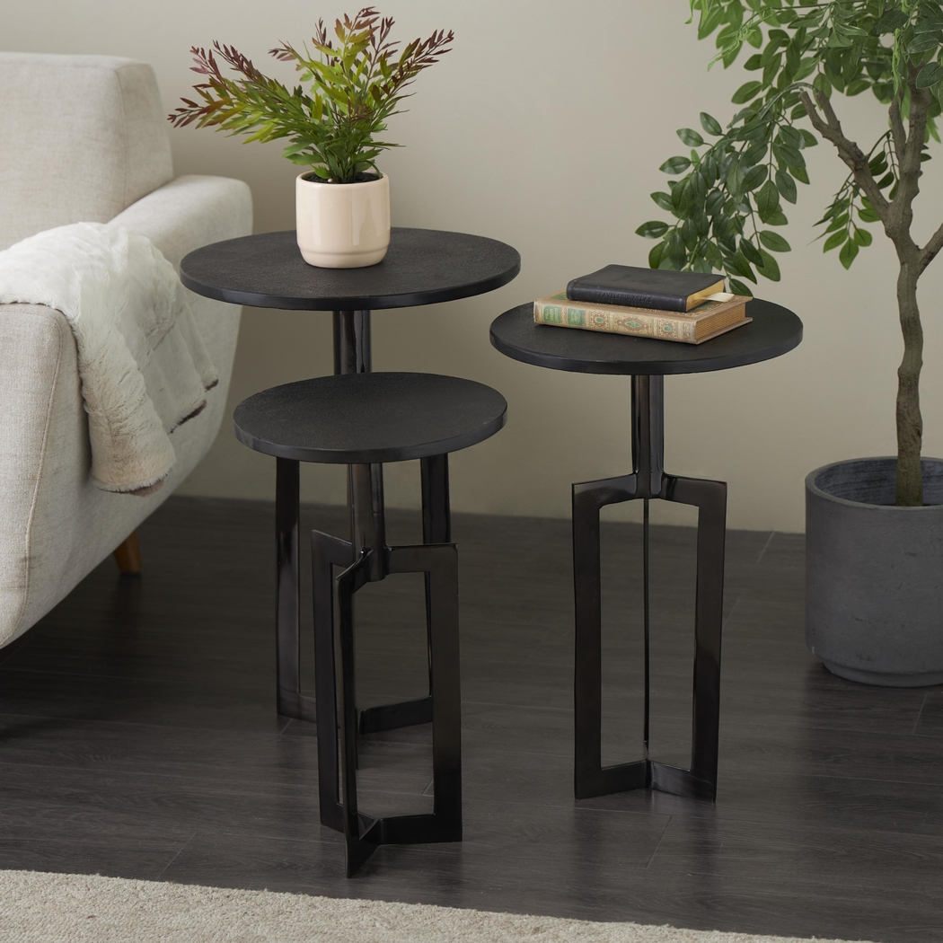 Ferni Black Accent Tables, Set of 3 - Thumbnail - Image 2
