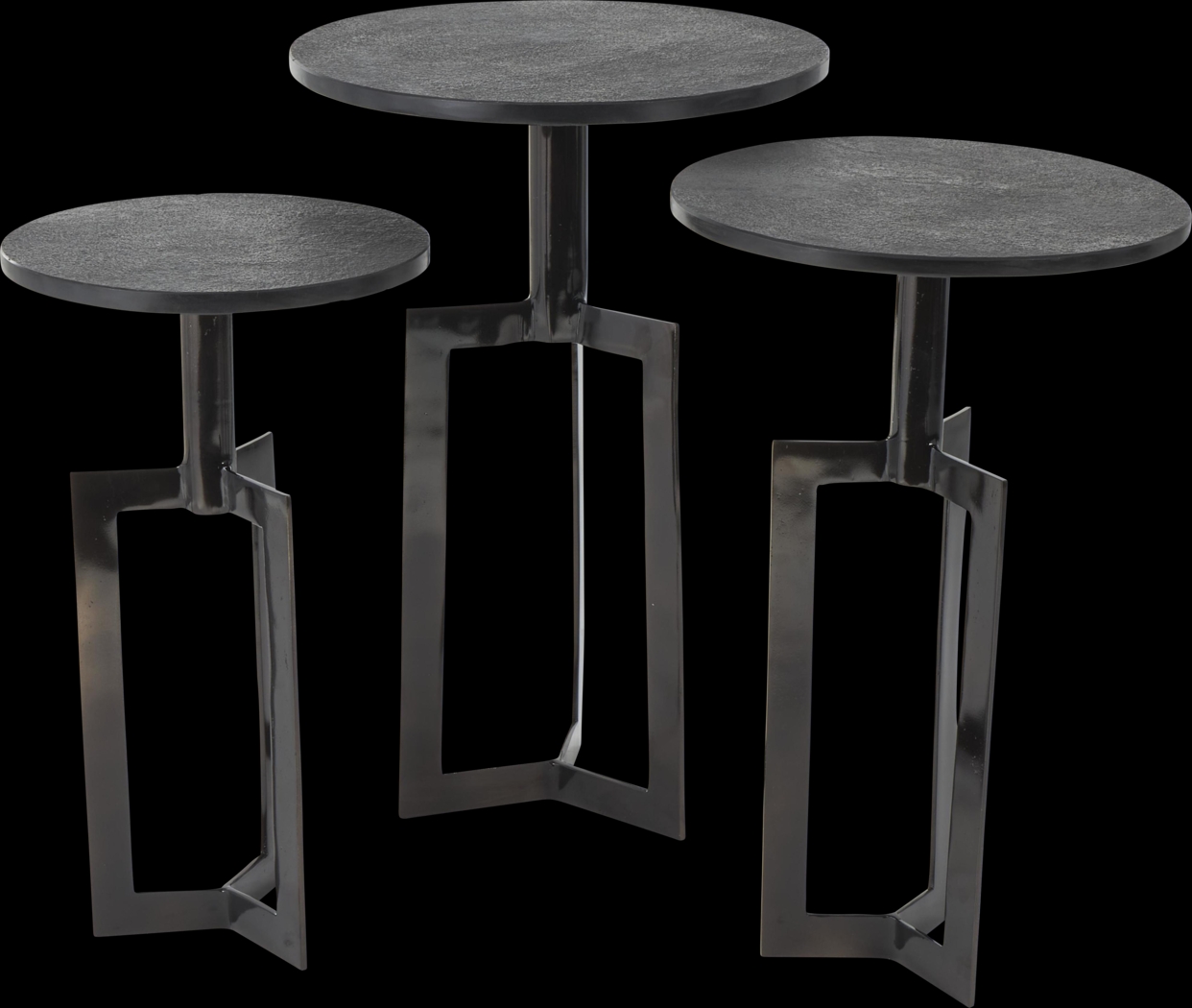 Ferni Black Accent Tables, Set of 3 - Thumbnail - Image 1