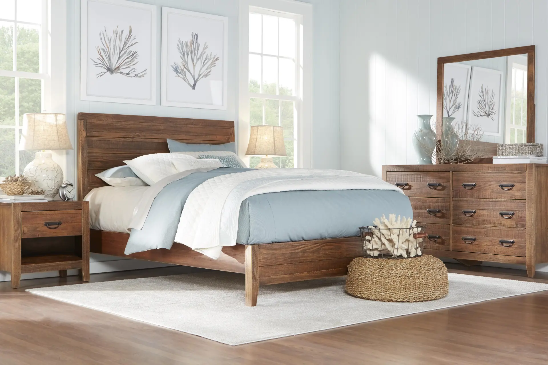 Pine Mill Brown 5 Pc Queen Panel Bedroom