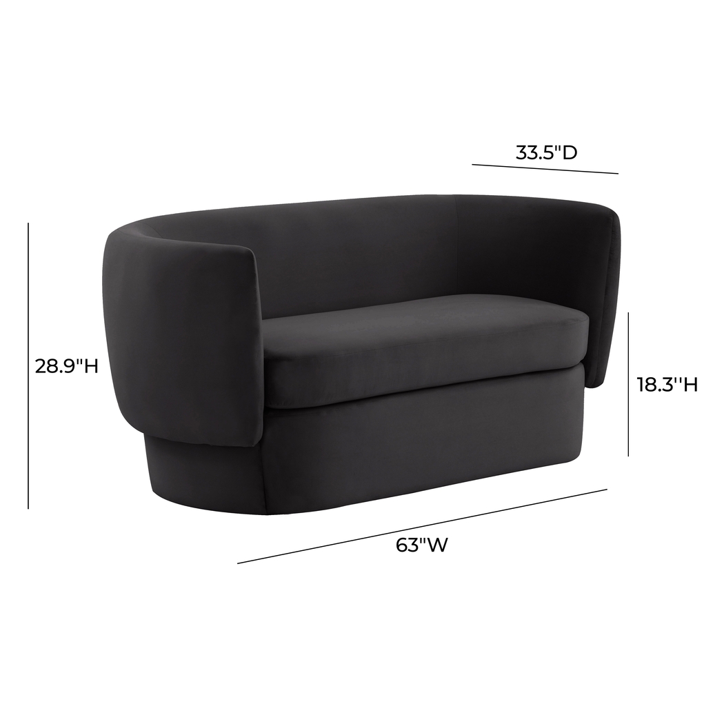 Fiaba Black Loveseat - Thumbnail - Image 6