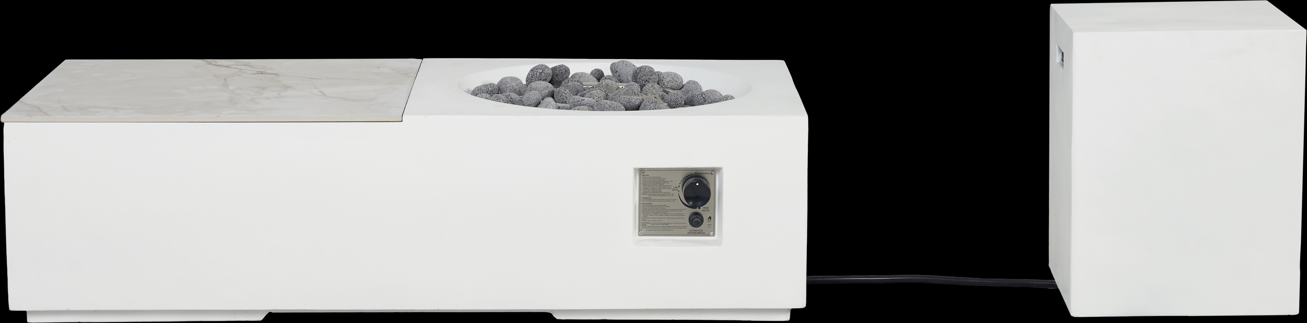 Fiamma White Rectangle Fire Pit - Thumbnail - Image 2