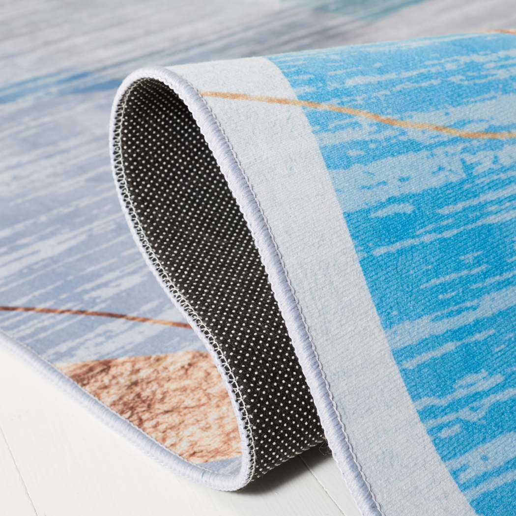 Fician Blue/Gold 2'6 x 8' Runner Rug - Thumbnail - Image 5