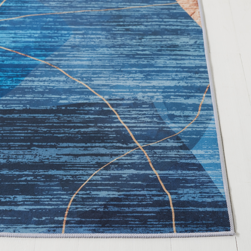 Fician Blue/Gold 5' x 8' Rug - Thumbnail - Image 3