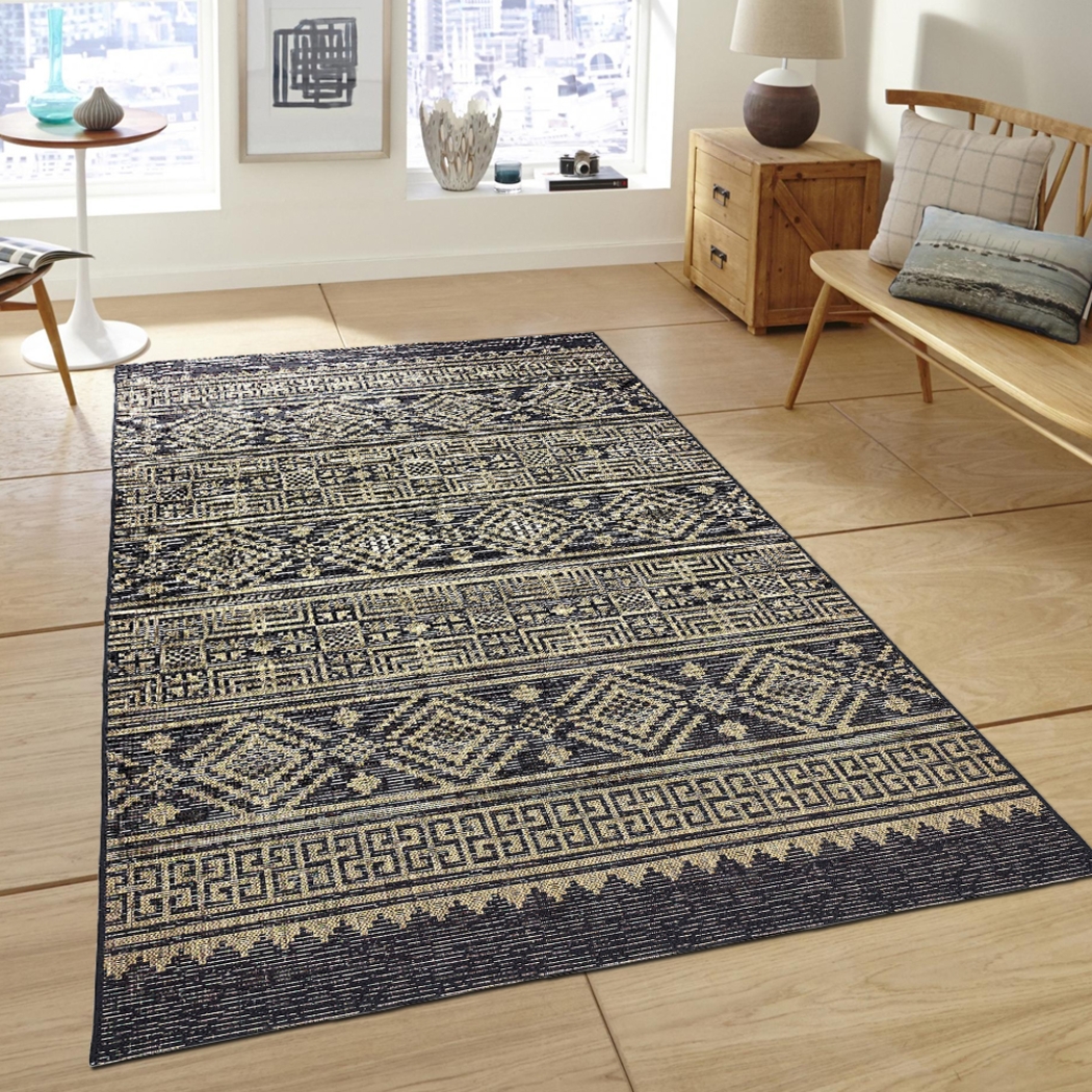 Fidelina Black 5' x 7' Indoor/Outdoor Rug - Thumbnail - Image 3