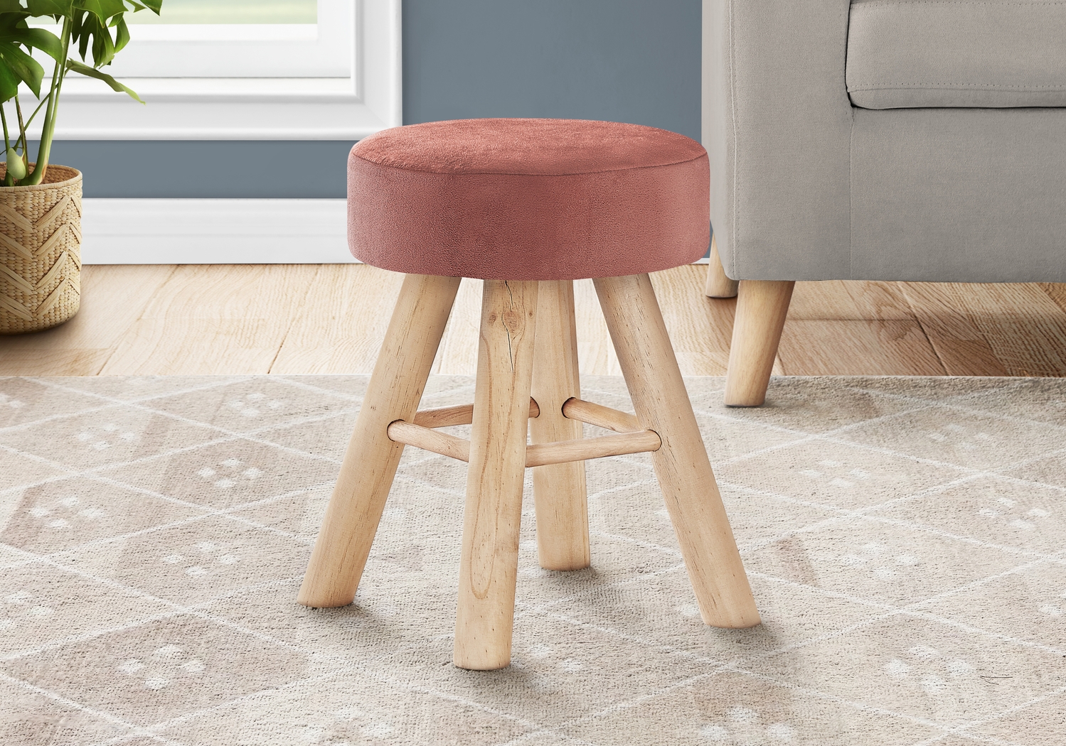 Fieldbrook Pink Ottoman - Thumbnail - Image 2