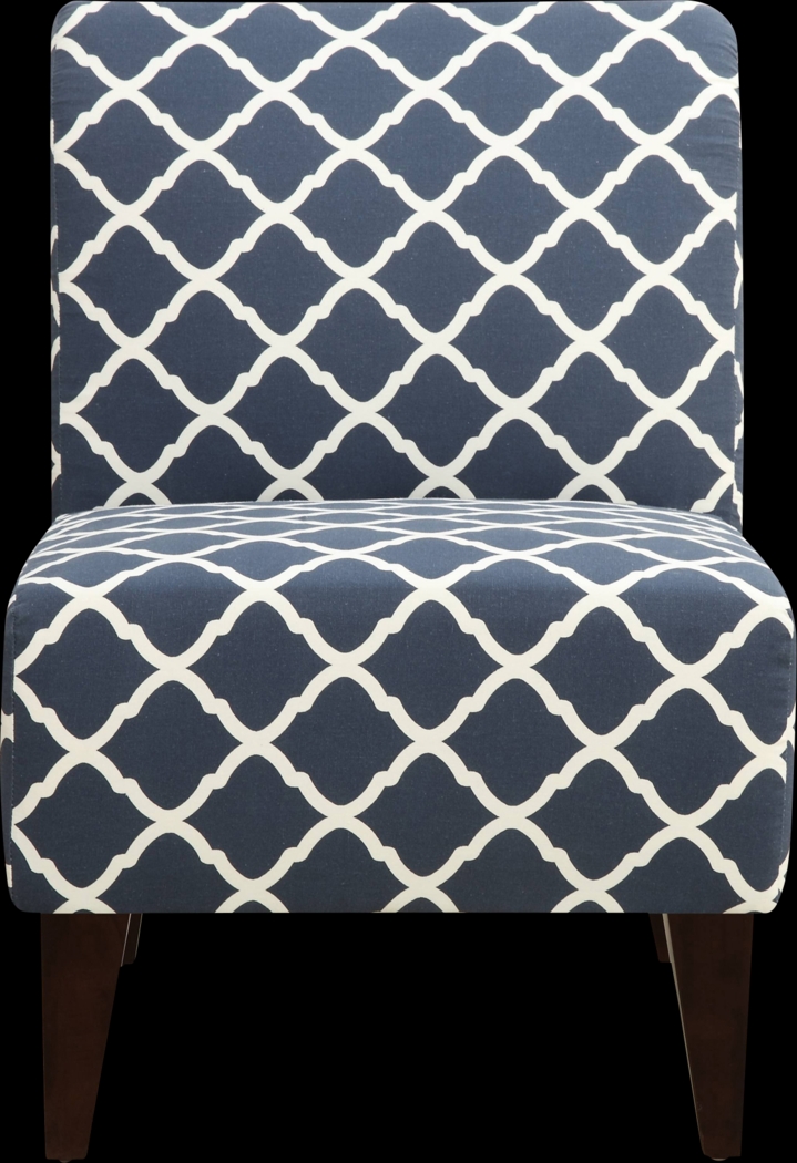 Fielden I Blue Pattern Accent Chair - Thumbnail - Image 3