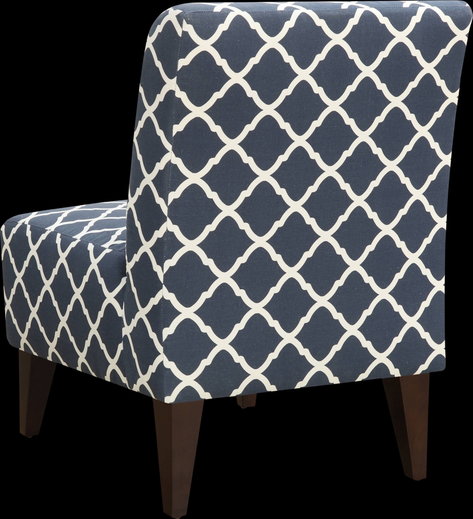 Fielden I Blue Pattern Accent Chair - Thumbnail - Image 4