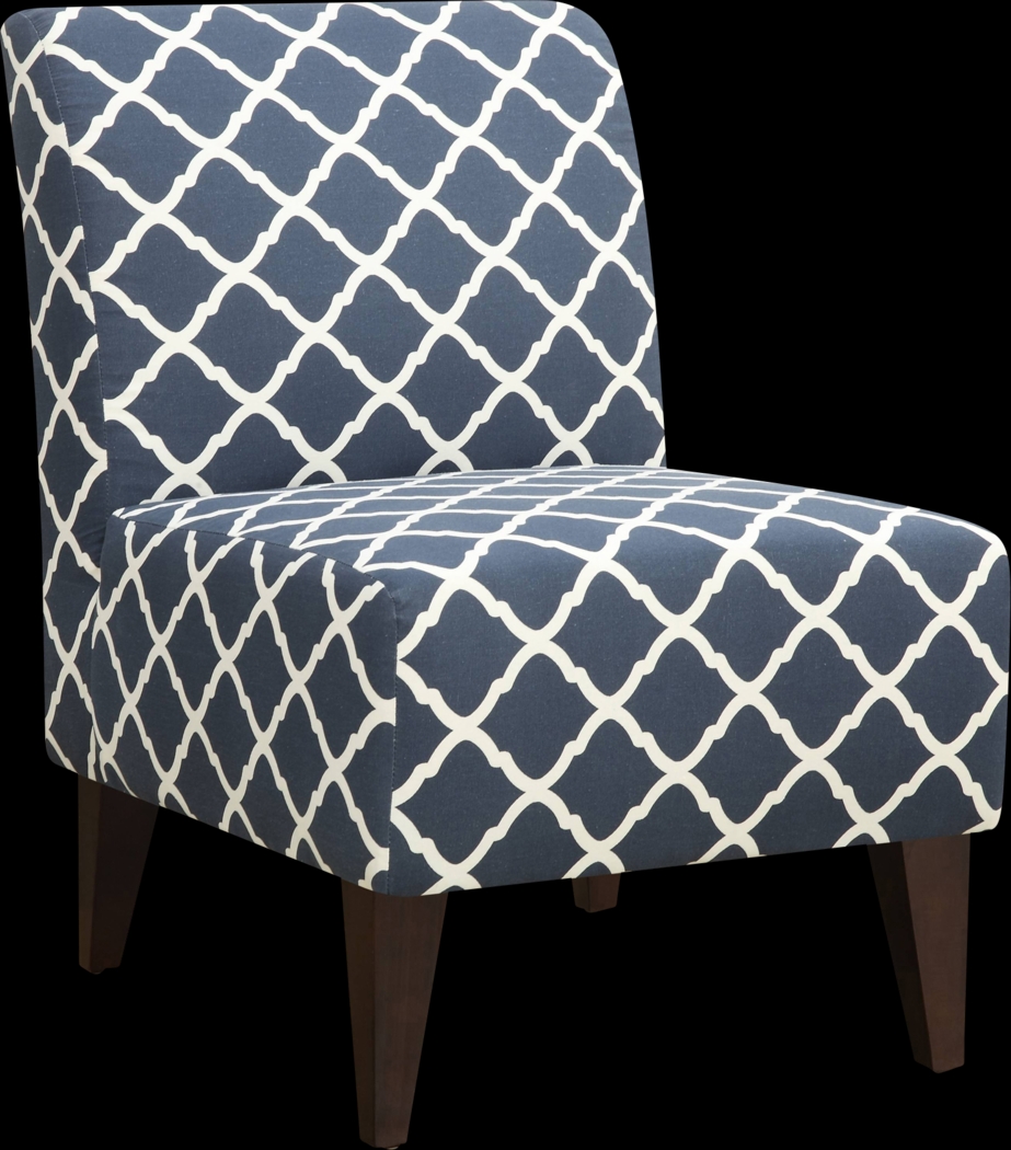 Fielden I Blue Pattern Accent Chair - Thumbnail - Image 1