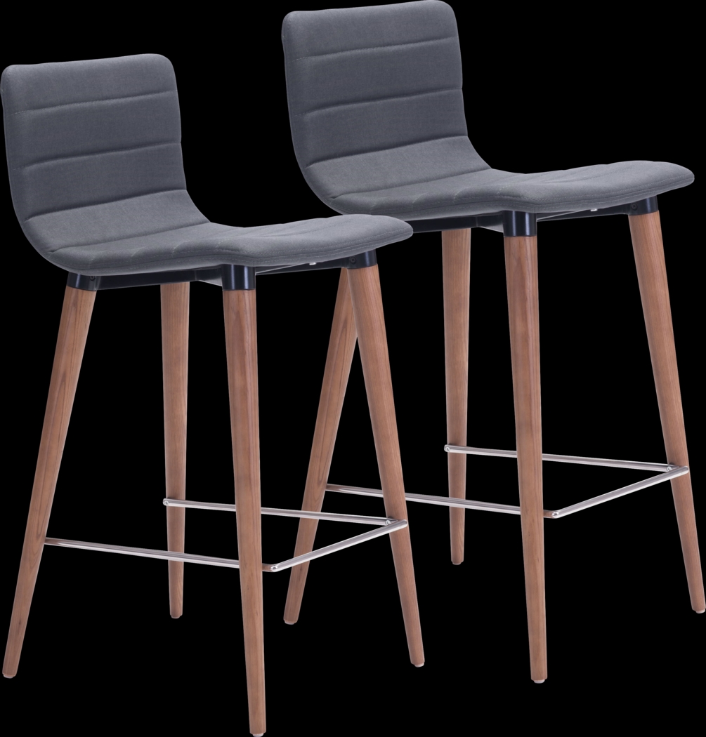 Fifer Gray Counter Height Stool, Set of 2 - Thumbnail - Image 1