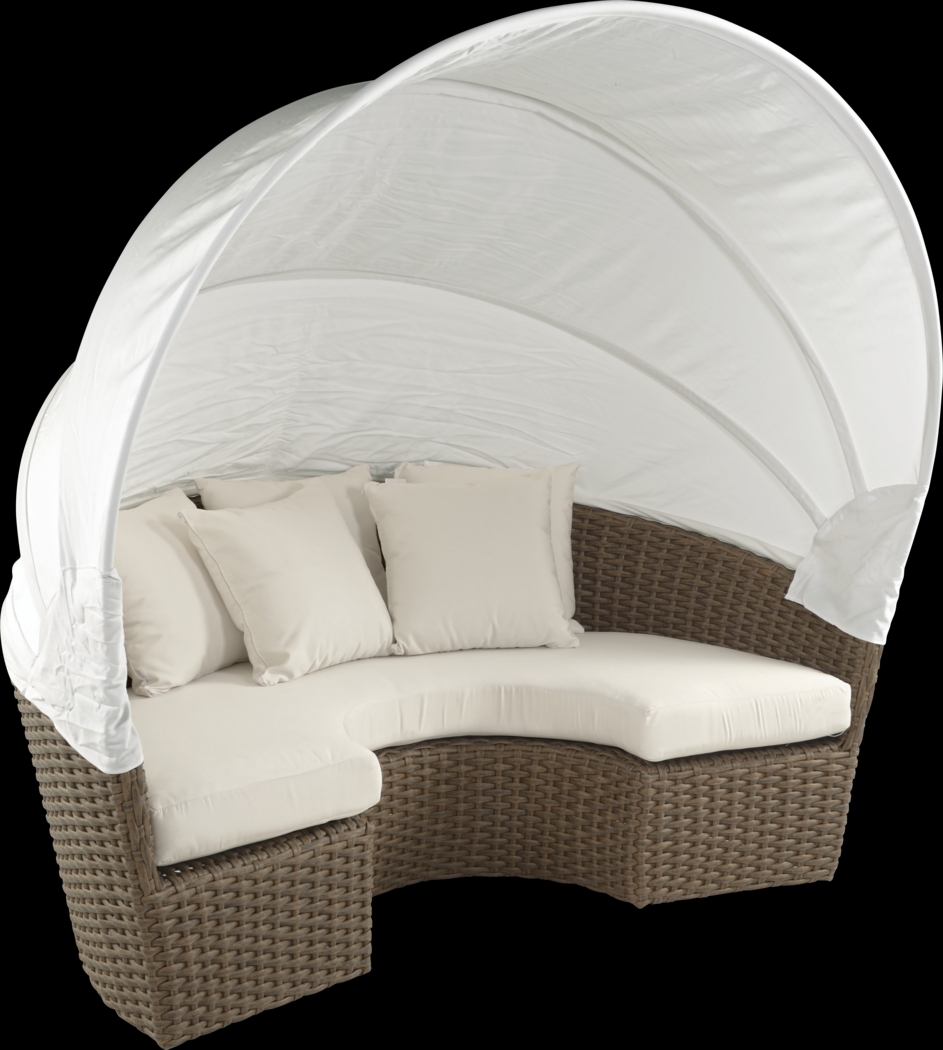 Palisades Brown Outdoor Daybed with Natural Cushions - Thumbnail - Image 2