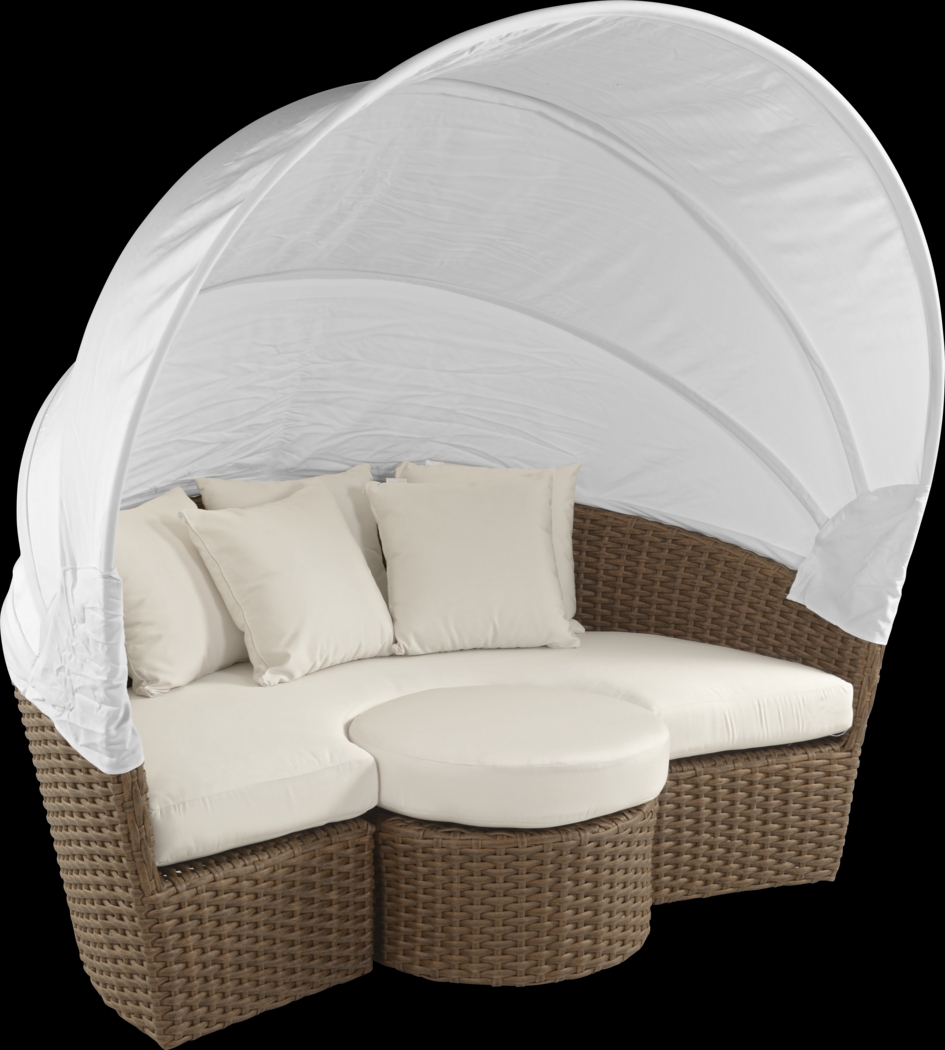 Palisades Brown Outdoor Daybed with Natural Cushions - Thumbnail - Image 3