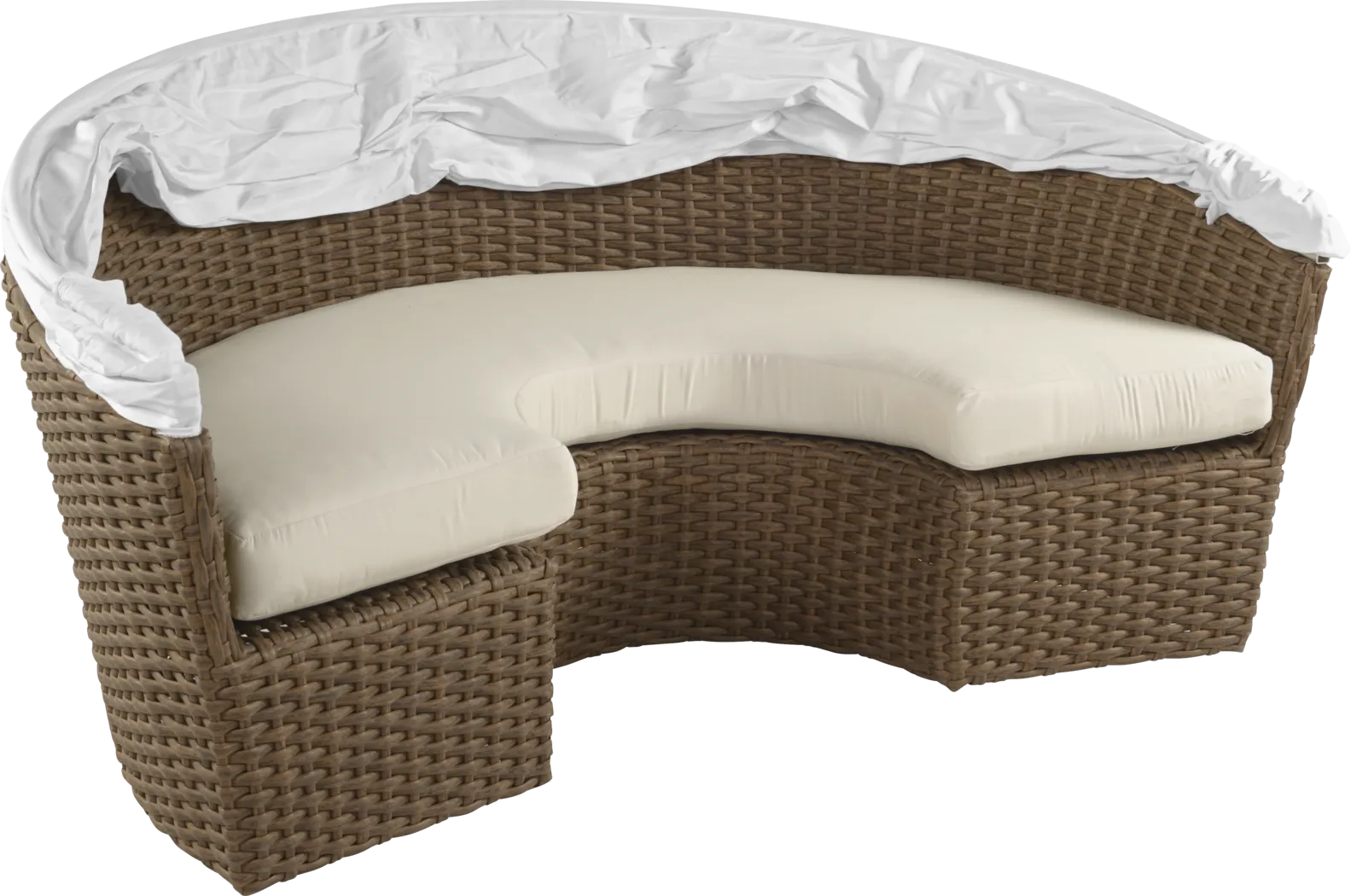 Palisades Brown Outdoor Daybed with Natural Cushions - Image 7