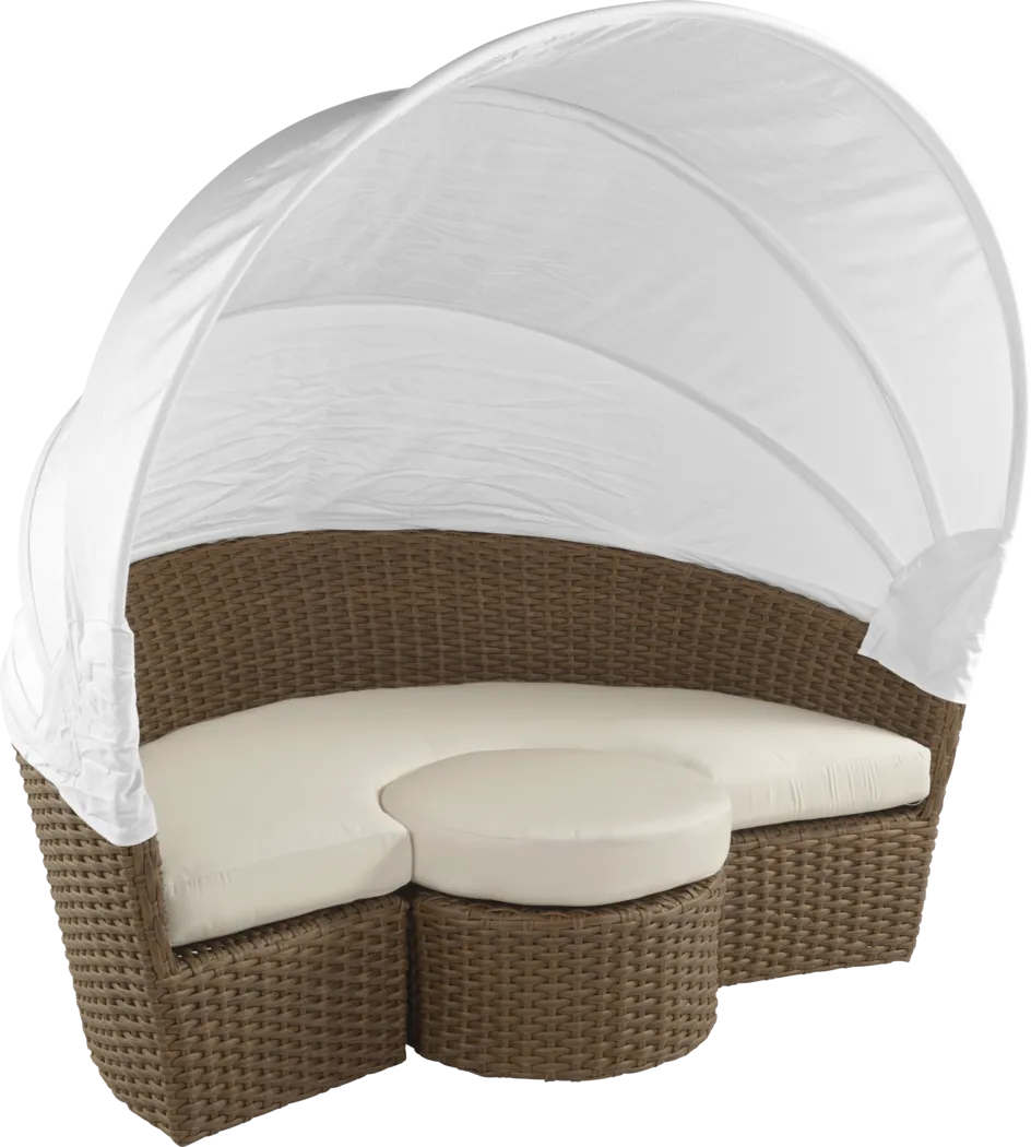 Palisades Brown Outdoor Daybed with Natural Cushions - Image 9
