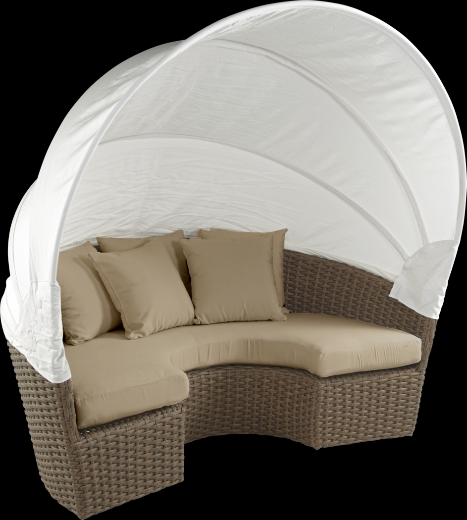 Palisades Brown Outdoor Daybed with Heather Beige Cushions - Thumbnail - Image 2