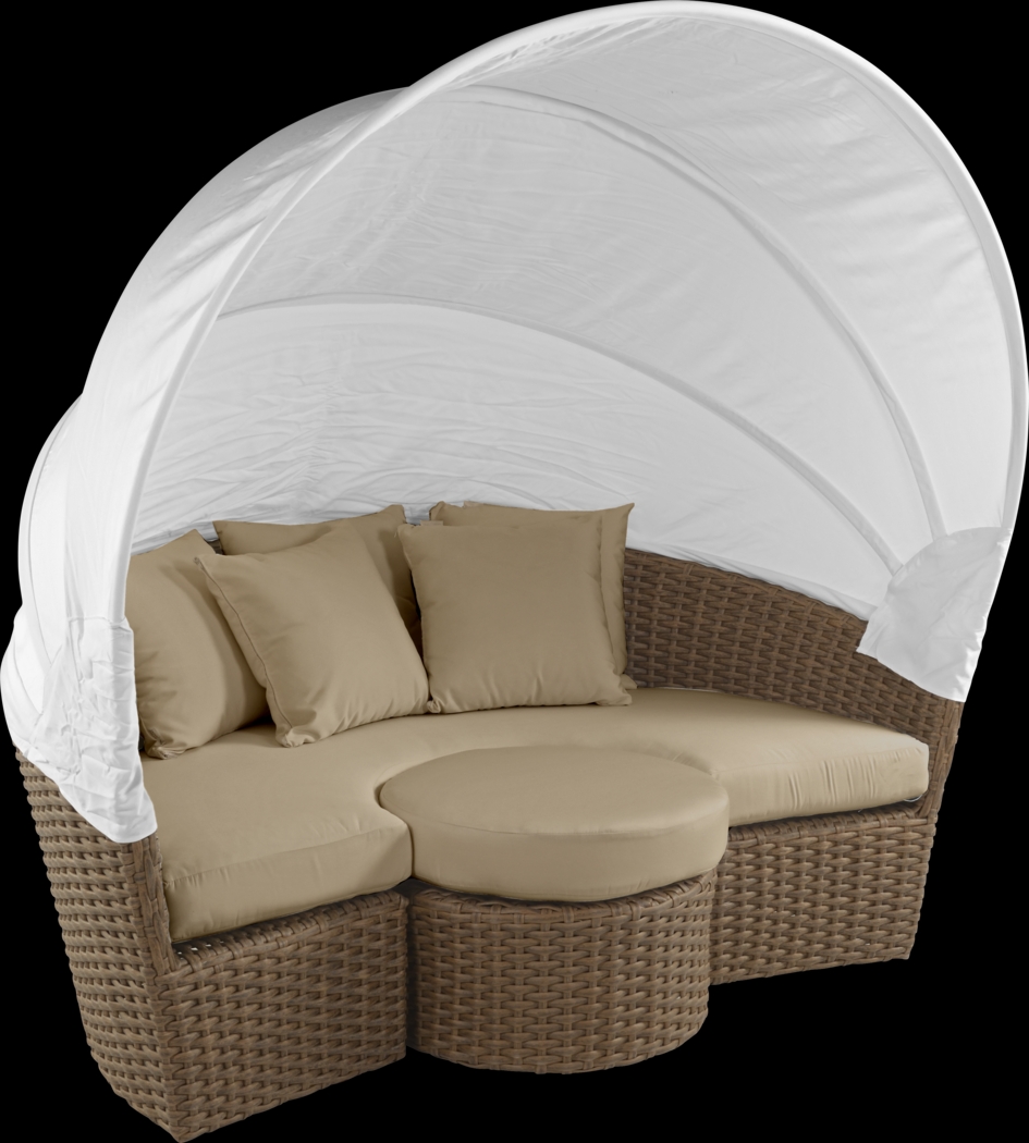 Palisades Brown Outdoor Daybed with Heather Beige Cushions - Thumbnail - Image 3