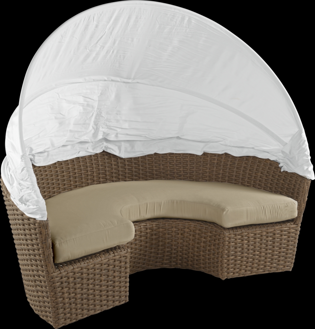 Palisades Brown Outdoor Daybed with Heather Beige Cushions - Thumbnail - Image 4
