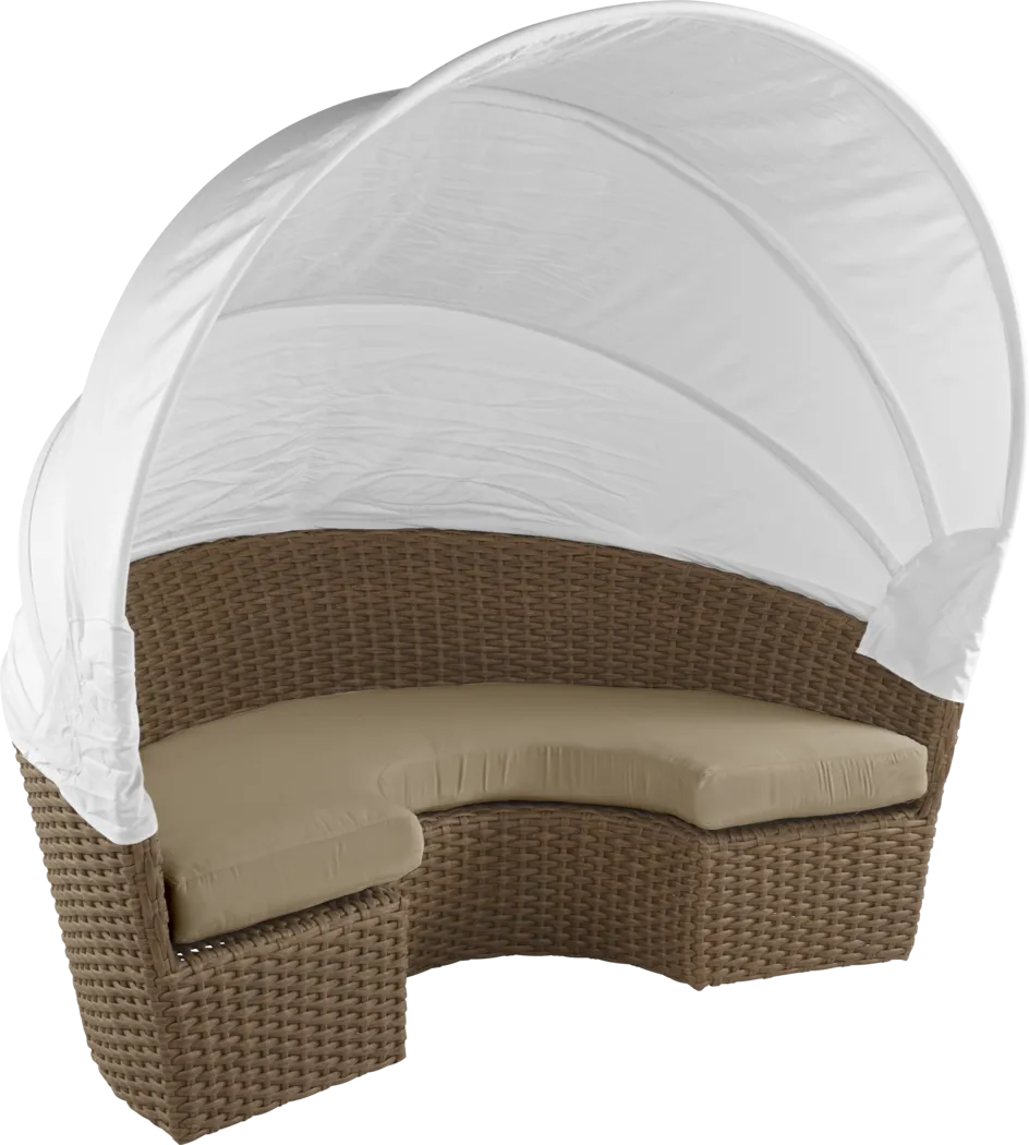 Palisades Brown Outdoor Daybed with Heather Beige Cushions - Image 5