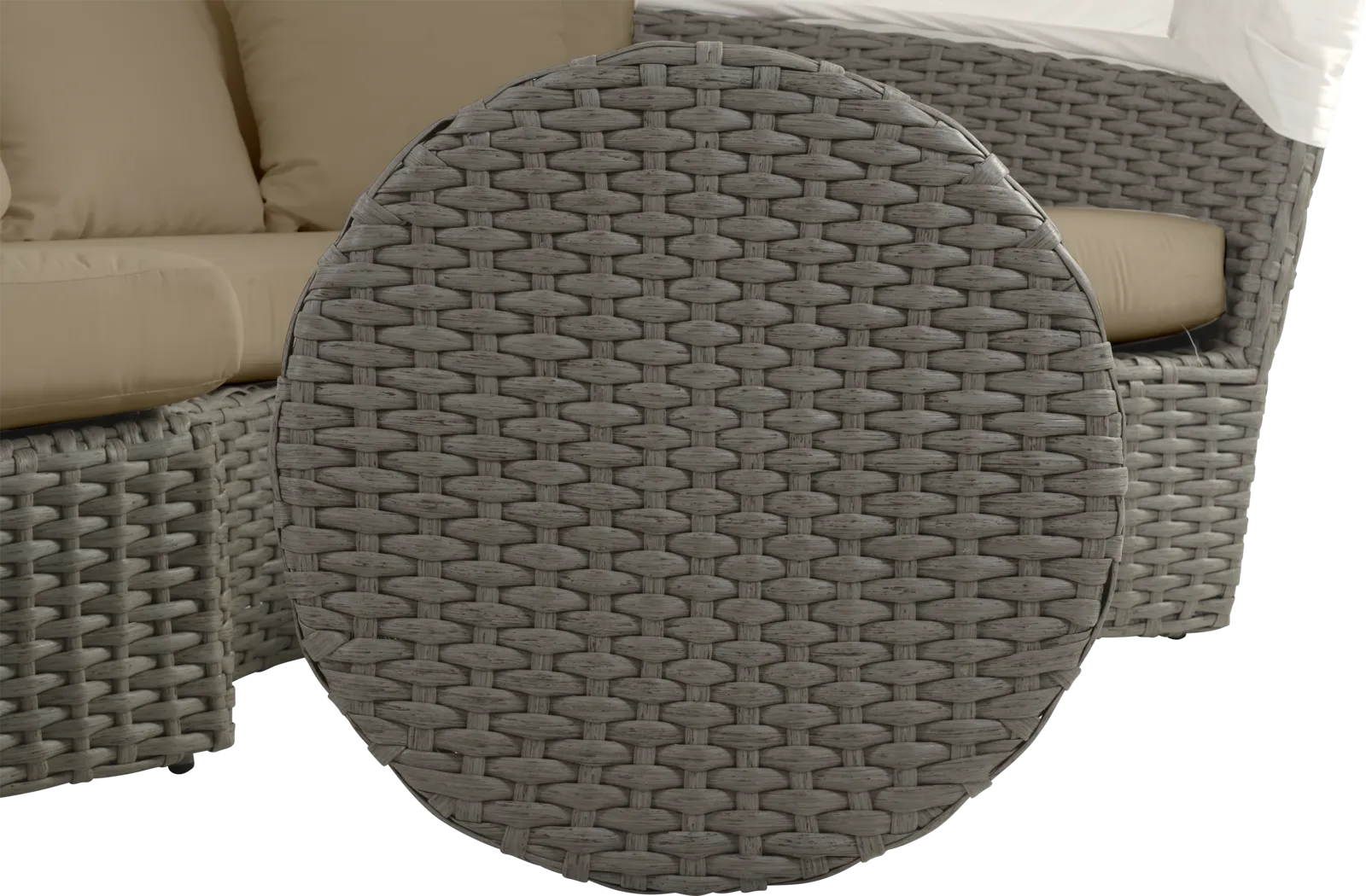 Palisades Brown Outdoor Daybed with Heather Beige Cushions - Image 6