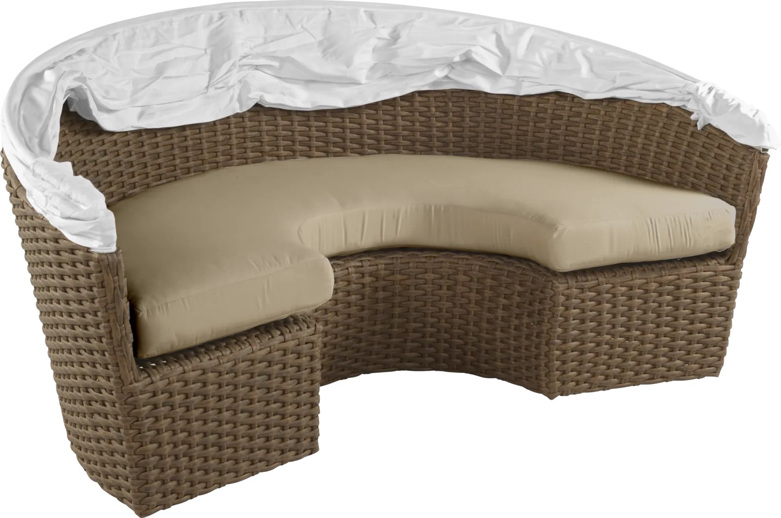 Palisades Brown Outdoor Daybed with Heather Beige Cushions - Image 7