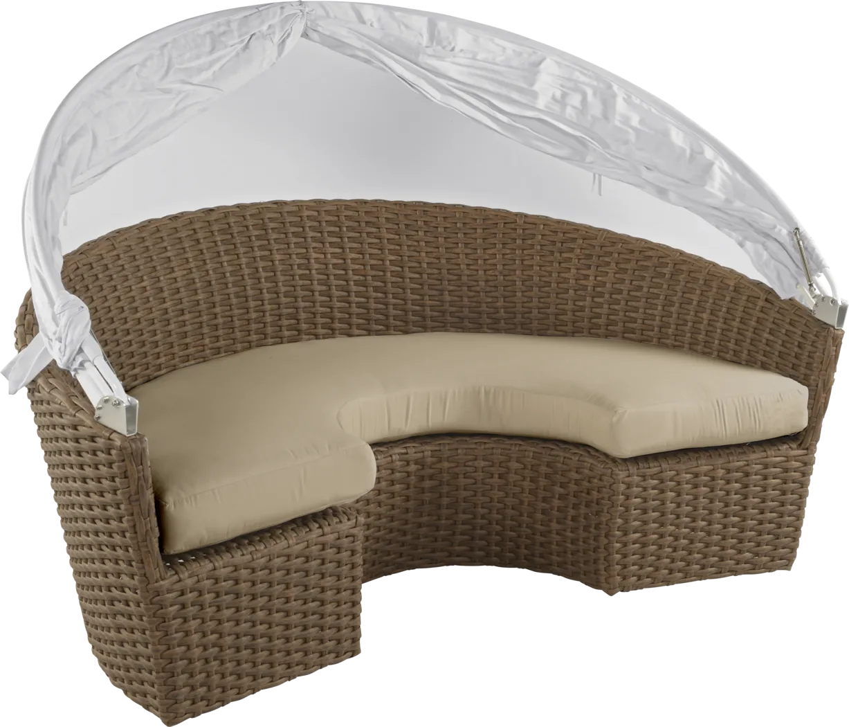 Palisades Brown Outdoor Daybed with Heather Beige Cushions - Image 8